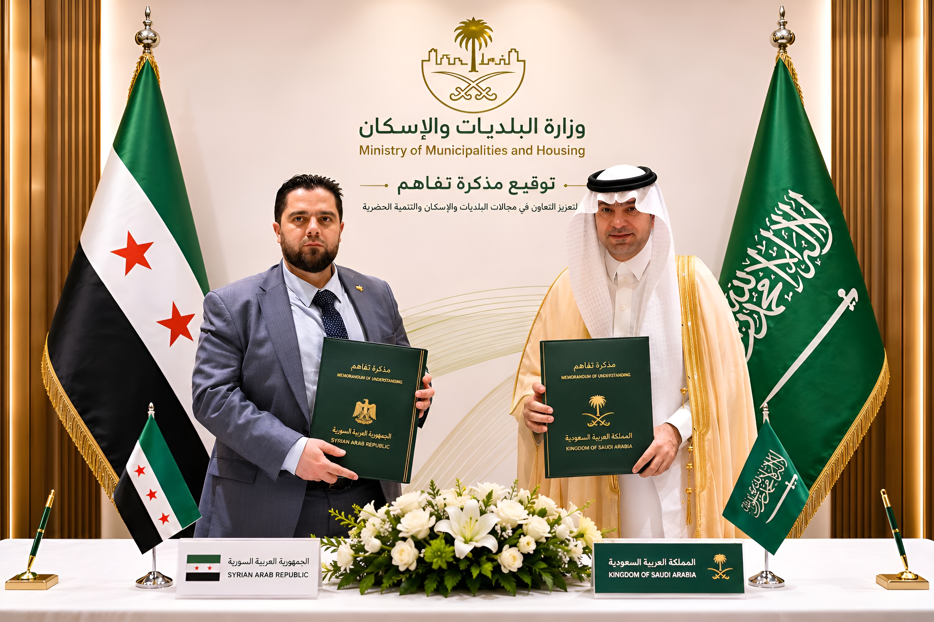 وزير البلديات والإسكان يلتقي وزير الأشغال العامة والإسكان السوري على هامش المنتدى الحضري العالمي في باكو